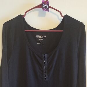 Torrid 1x Black Ribbed Long Sleeve Top